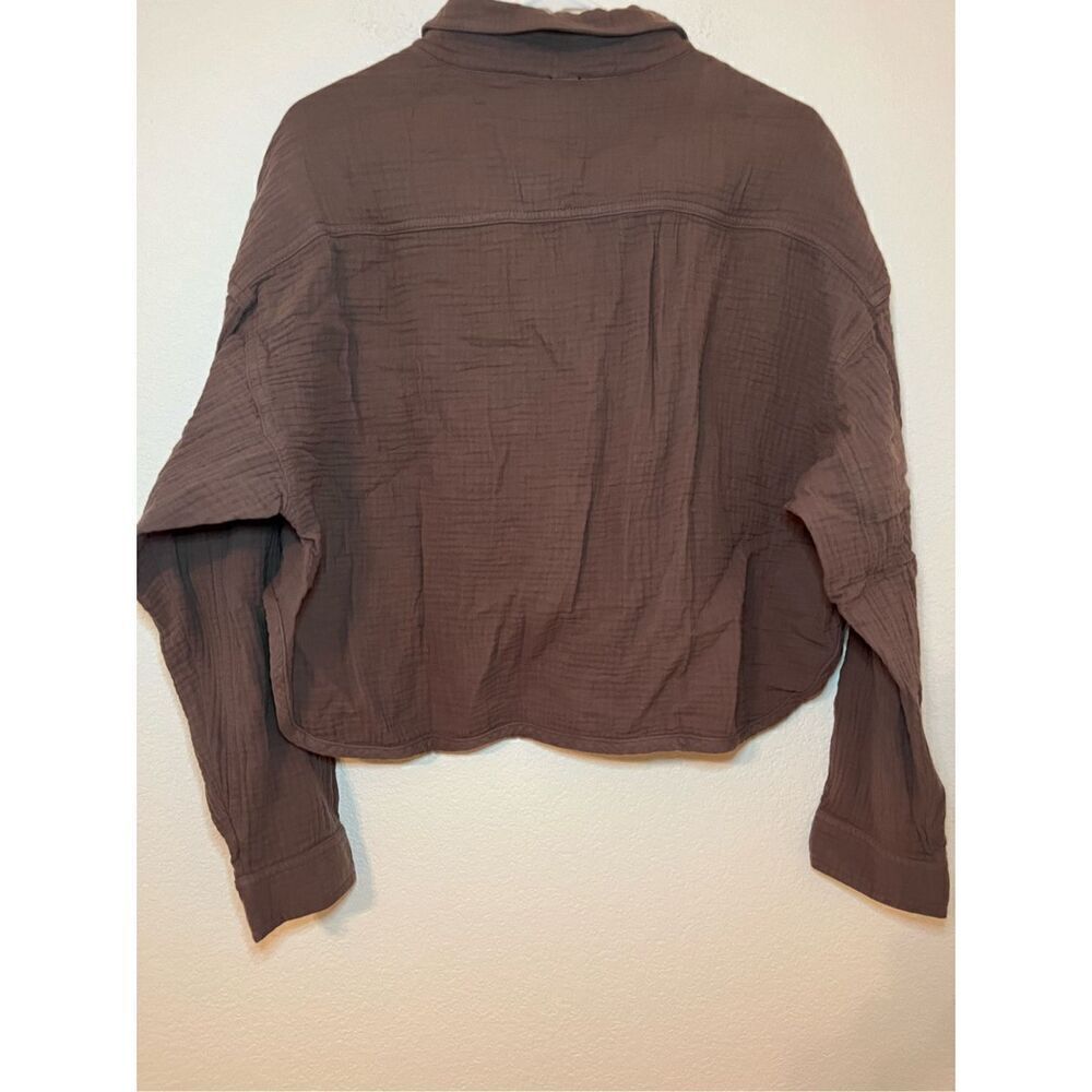 NWT BOBI CROPPED BUTTON UP SHIRT BISTRO - Picture 10 of 12